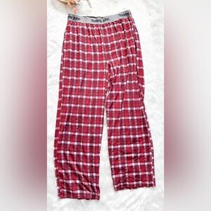 Tommy John Men’s XL Second Skin Sleep Pant Red white Plaid Silky